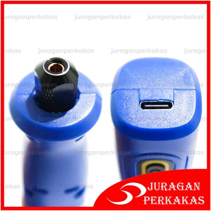 MOLLAR Cordless Mini Grinder Baterai 4V Set 32 pcs USB Charger Tuner