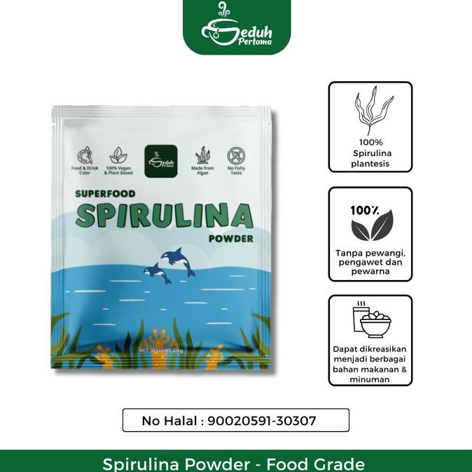 BARU SPIRULINA SUPERFOOD POWDER - BUBUK SPIRULINA ORGANIC FOOD GRADE