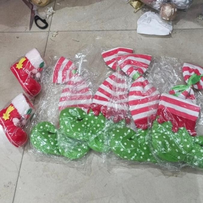 

Sale! Aksesoris dekorasi hiasan pohon natal christmas sepatu Elf hijau