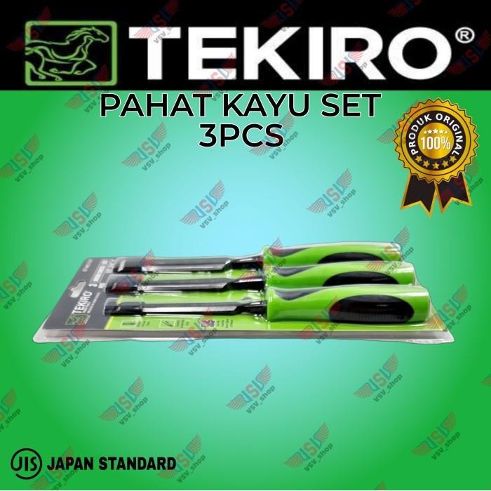 

Tekiro Pahat Kayu Set 3Pcs Tatah Kayu Wood Chisel Set 1/2" 3/4" 1