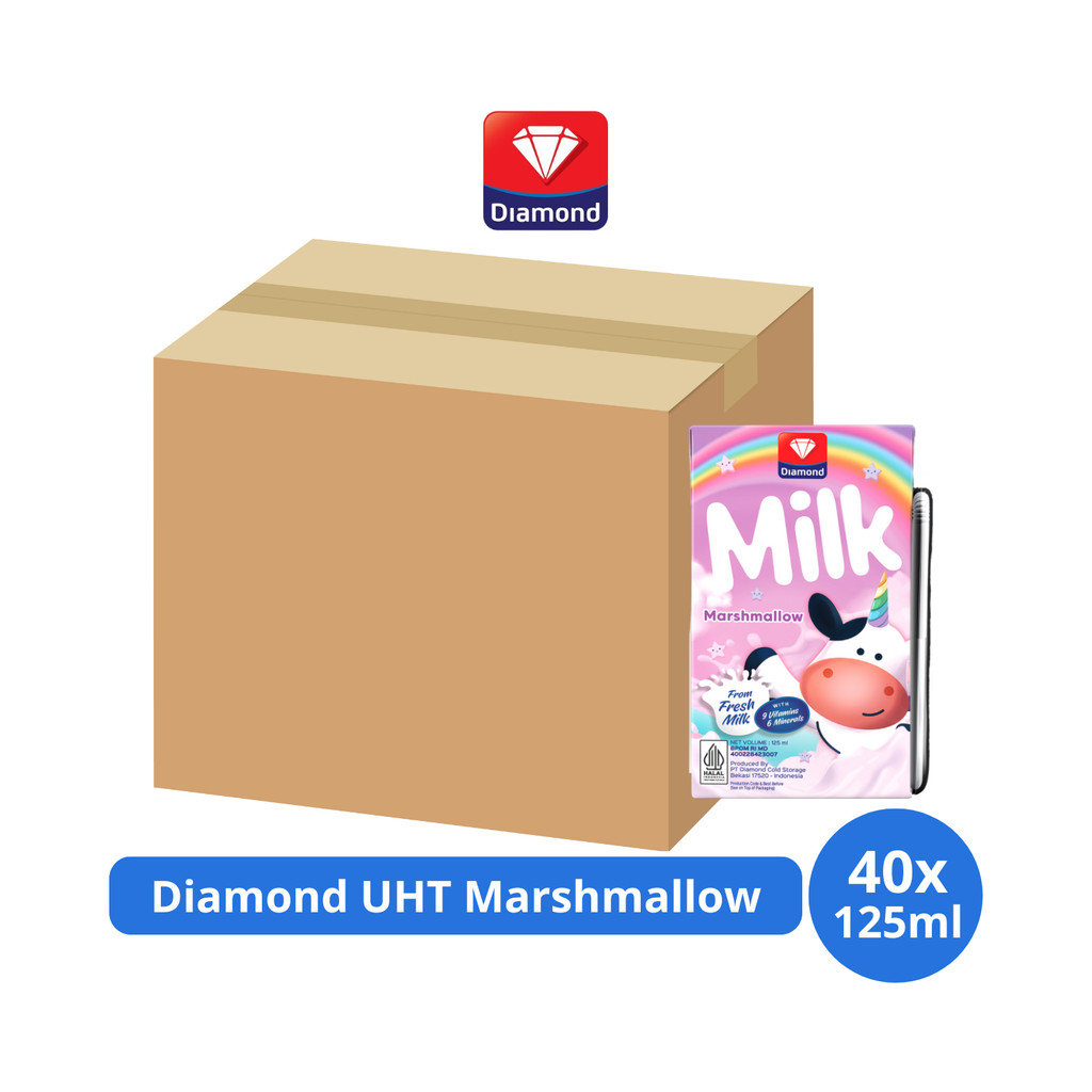 

Diamond Milk Susu UHT Marshmallow 125ml x 40 pcs [Karton]