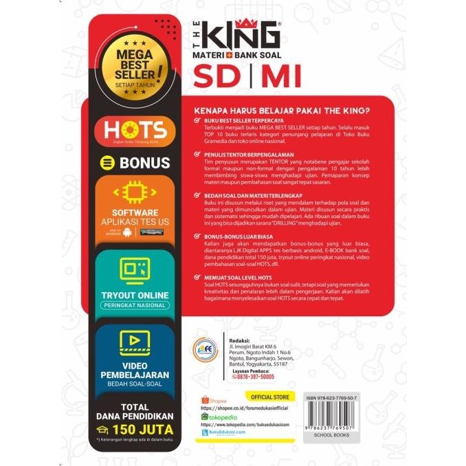 

BUKU TERBARU!! THE KING UJIAN SEKOLAH SD/MI 2022/2023 + DRILLING AKM