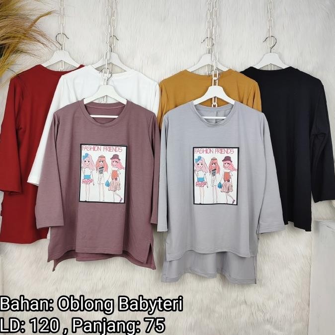 

Sale! Atasan oblong lengkung panjang motif FASHION FRIENDS