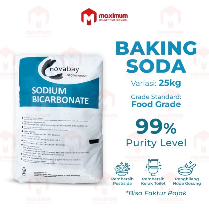 

Baking Soda / Soda Kue / Sodium Bicarbonate Novabay Food Grade 25 Kg