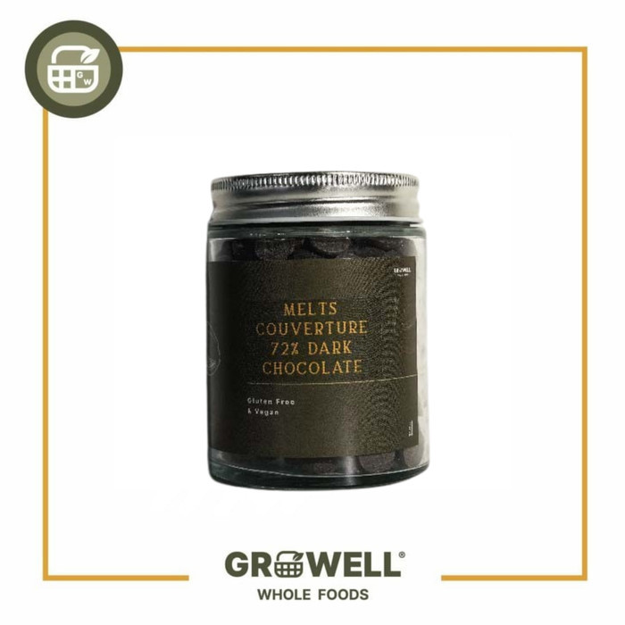 

MELTS COUVERTURE 72% DARK CHOCOLATE 250GR
