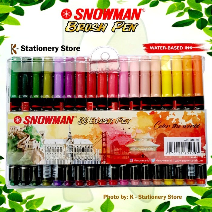 Snowman Brush Pen Set 36 Colours