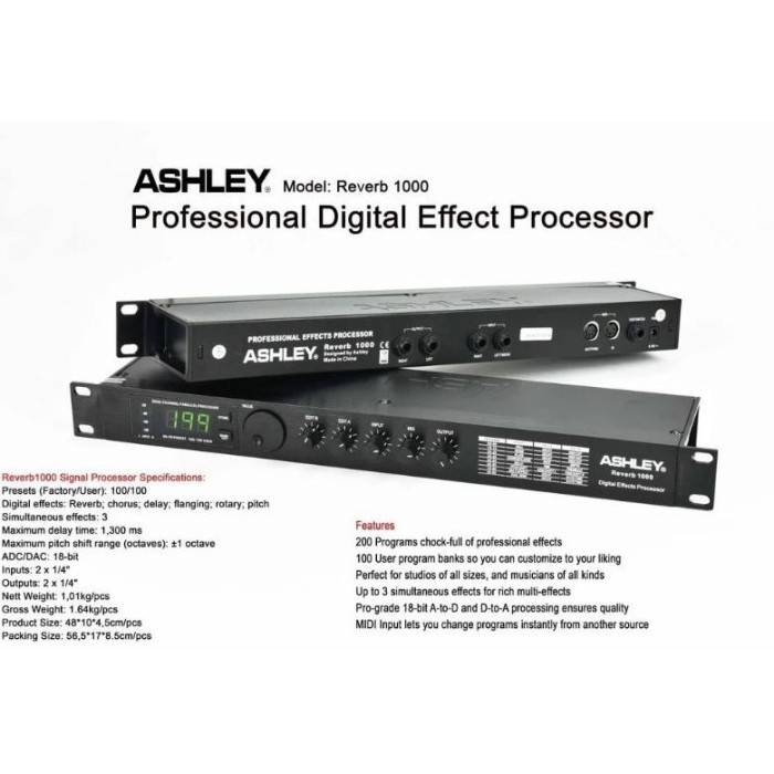 Effect Vokal Ashley Reverb 1000 Efek Vokal Ashley Reverb 1000 Original
