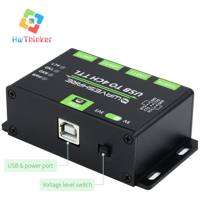 Waveshare Industrial Converter USB TO 4CH 4 Channel 4 CH TTL UART Multiple Serial Port Stable Transm