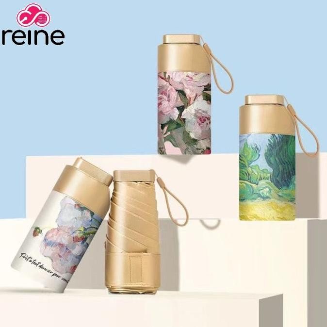 Reine Payung Emas Motif (Baru) / Payung Lipat UV Super Mini Emas .