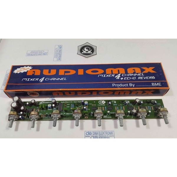 Kit Audio Mixer 4 Channel Mic Plus Echo Reverb Accessories