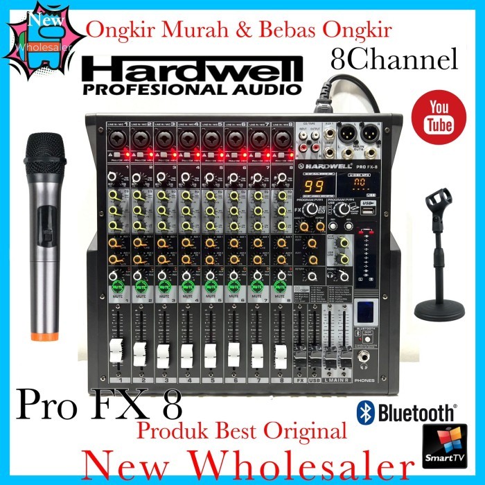 Mixer Audio Mixing 8 Channel Hardwell Pro Fx8 Original Efek Dsp99