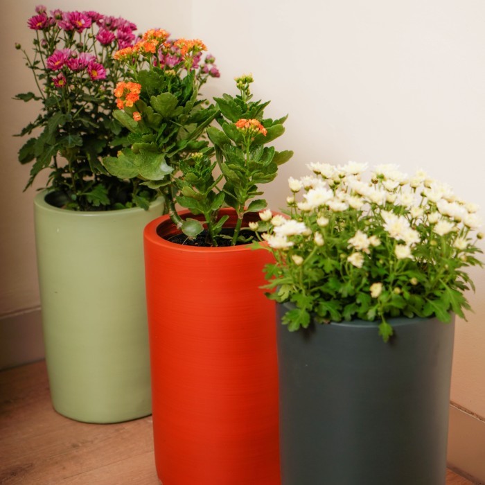 POT TANAMAN GERABAH SILINDER TABUNG D20T35