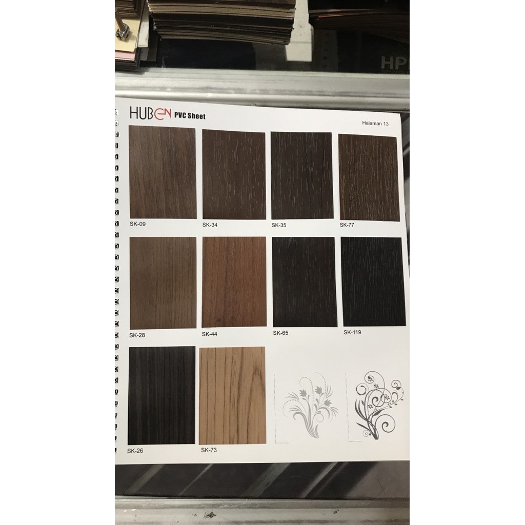 SGA1 HUBEN PVC SHEET / TACO SHEET / DECO SHEET WARNA URAT KAYU (5) NTX