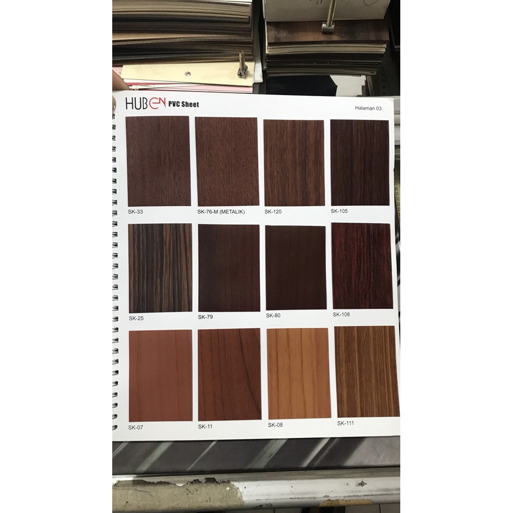 SGA1 HUBEN PVC SHEET / TACO SHEET / DECO SHEET WARNA URAT KAYU (3) NTX