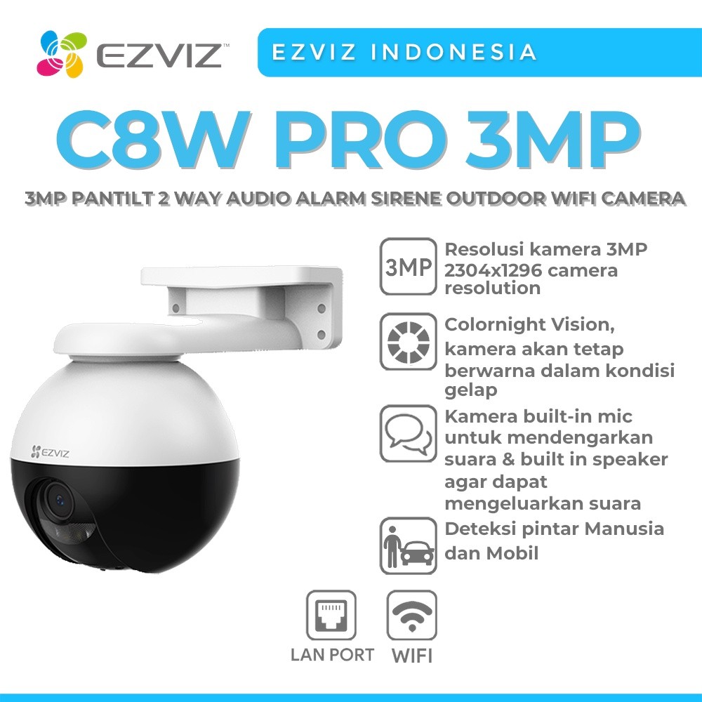 EZVIZ C8W PRO 3MP PANTILT 2WAY AUDIO ALARM OUTDOOR WIFI CAMERA