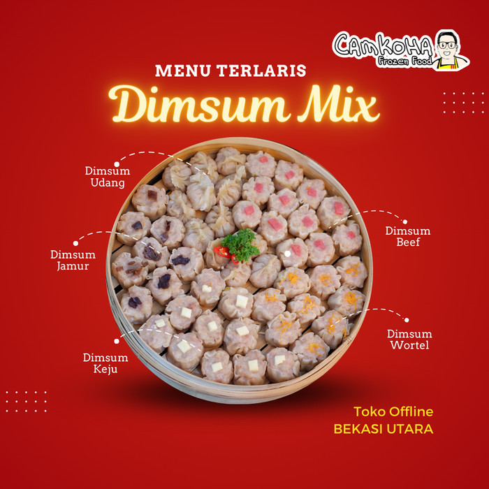 

DIMSUM TOPING MIX FROZEN ISI 50 PCS + SAOS HALAL 100% PREMIUM