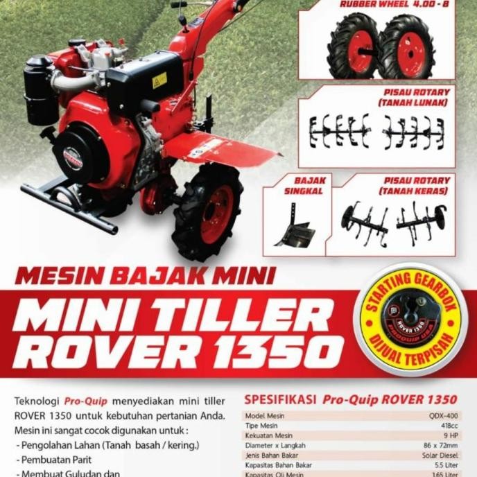 MESIN BAJAK MINI MINI TILLER CULTIVATOR PROQUIP ROVER 1350 ORIGINAL DAN TERPERCAYA