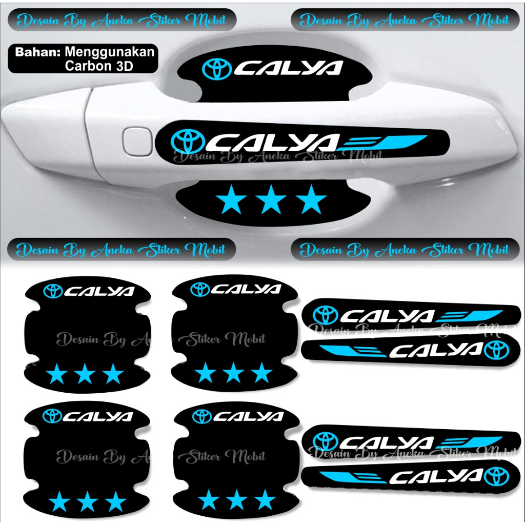 Disc 8 Pcs Stiker Pelindung Gagang Pintu Mobil Calya Stiker Handle Mobil Toyota Calya