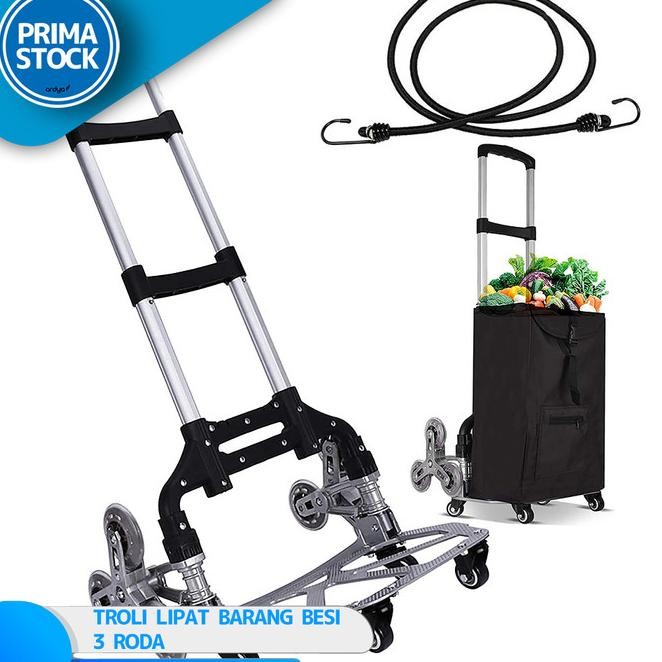Troli Barang Berat Lipat Heavy Duty Kuat Galon 2 6 10 Roda Naik Tangga