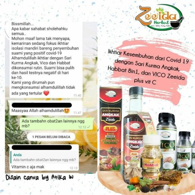 

Baru Sari Kurma Angkak Plus Zeeida Herbal 470Gr Atasi Typus Dbd Asi Booster