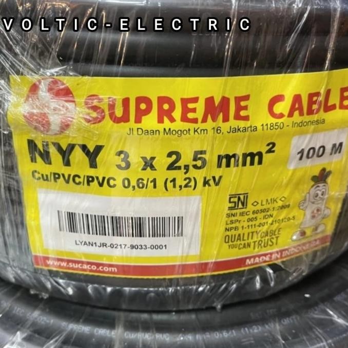 Kabel Nyy 3X2,5Mm Supreme 100Meter/Supreme Kabel Nyy 3X2,5Mm 100 Meter 100M 100 Meter Kabel Supreme 