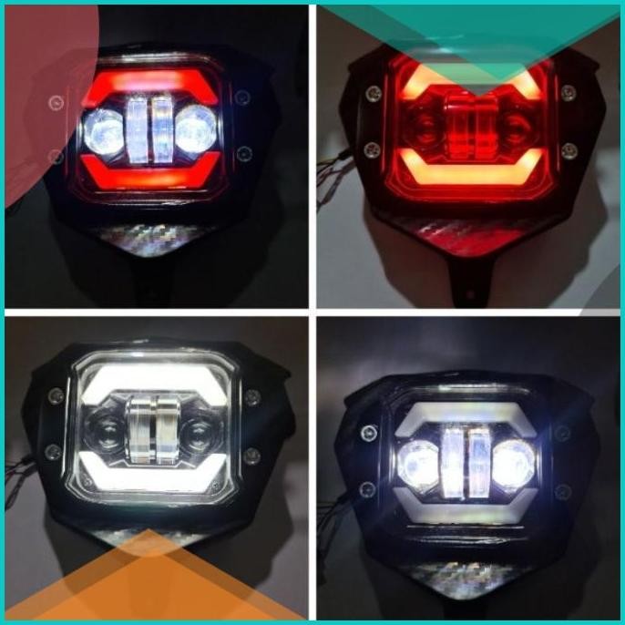 lampu depan crf led daymaker satu set cover lampu karbon pnp crf 150 0