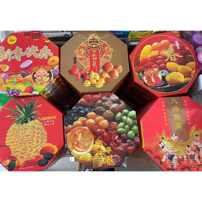 

BR - Pa Chen Kuo Permen imlek (Manisan Aneka Buah/Coklat/Permen/Jelly)600g TERLARIS