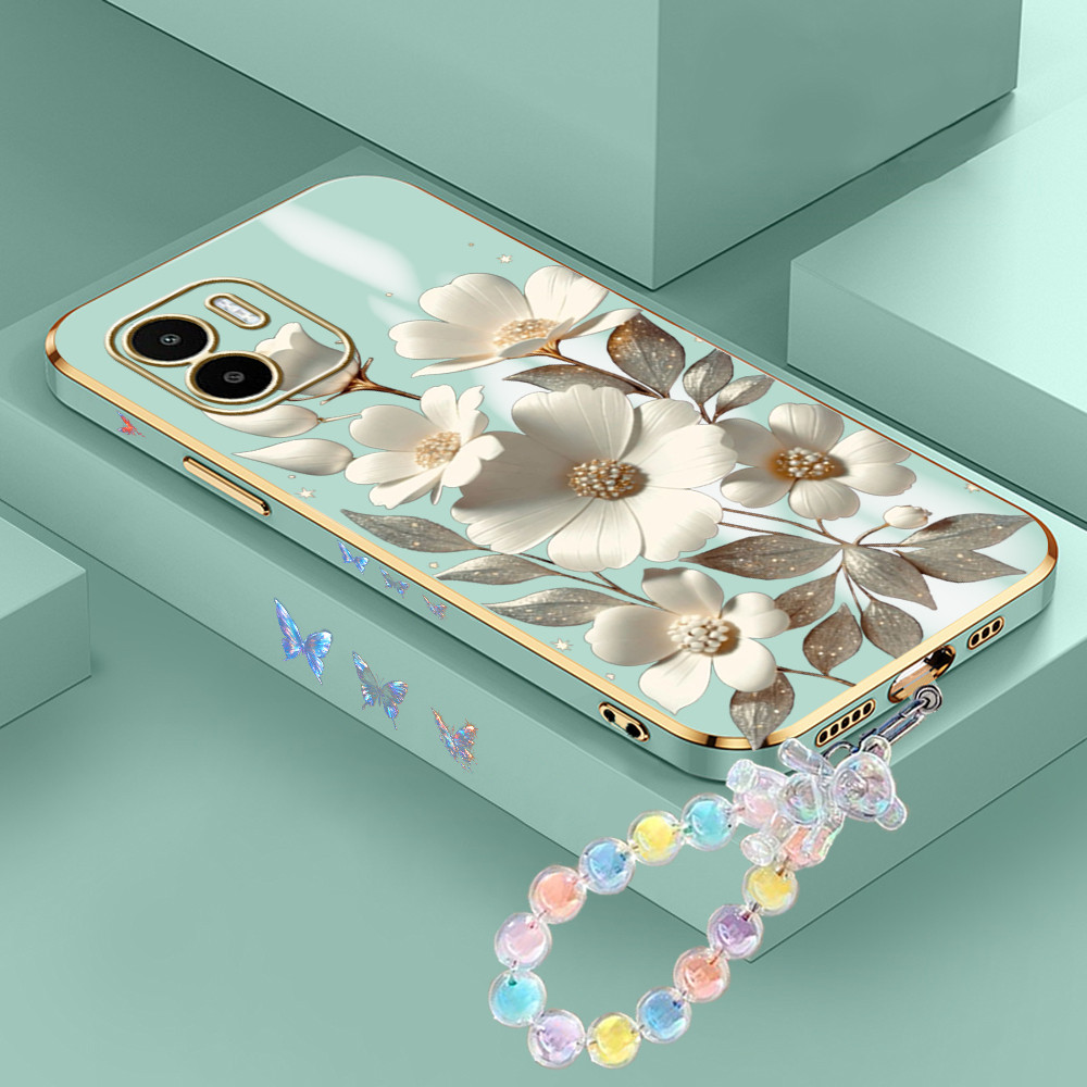 [Pengiriman Jakarta] XiaoMi 11x Redmi A1 A2 K40 Pro Ultra K40S S2 Y2 Casing Ponsel Bunga Putih  Luna