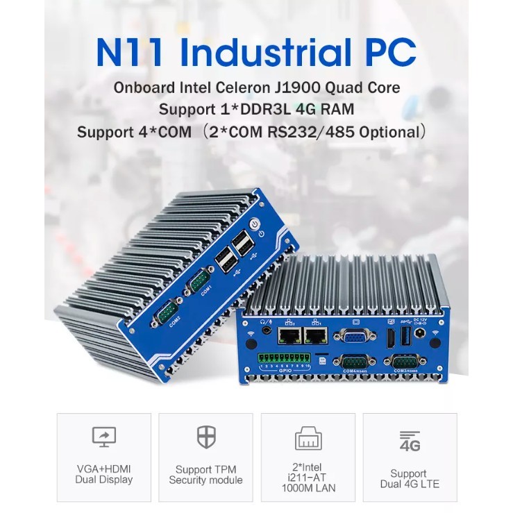 BISA GOSEND TS INDUSTRIAL INTEL CELERON J1900 CPU FANLESS MINI PC DUAL LAN