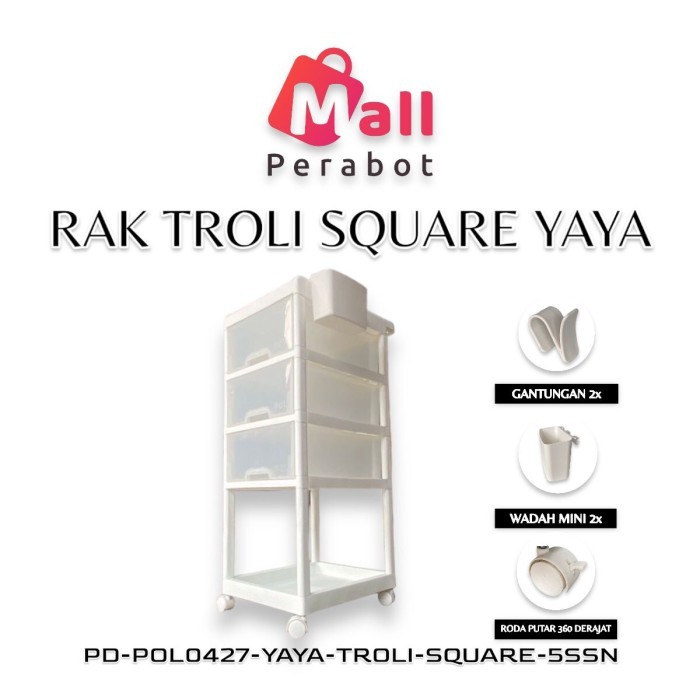 Mall Perabot Lemari Baju Bayi Lipat Yaya Rak Troli Dorong Lemari Pakaian Rak Troli Susun Ruang Tamu