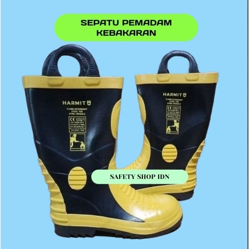 Sepatu pemadam kebakaran fire fighter / sepatu pemadam kebakaran harmit / Sepatu Damkar