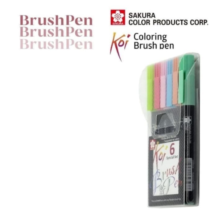 

TERBARU Sakura Koi Coloring Brush Pen Pastel Set 6, Brushpen.