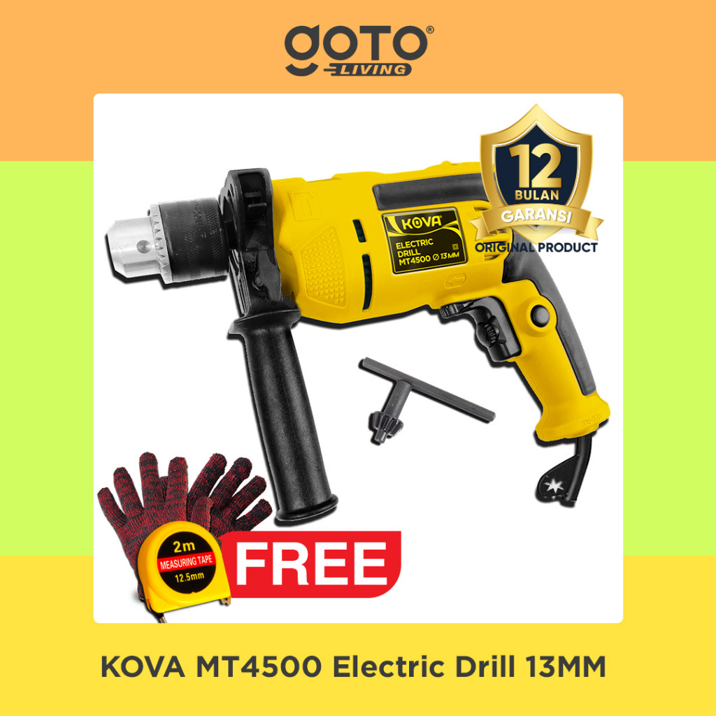 Kova MT4500 Electric Drill Set Reversible Mesin Bor Tangan Listrik 1m