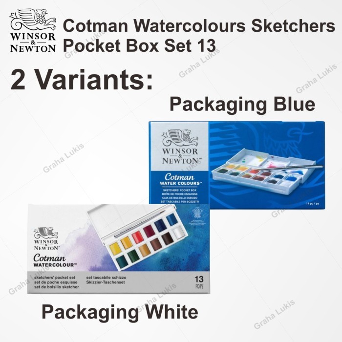 

Terbatas,!! Winsor&Newton Cotman Water Colours Sketchers' Pocket Box - 12 Half Pan