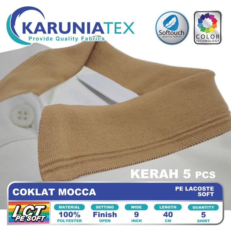 Kerah dan Manset Kaos Poloshirts PE | Coklat Mocca | Karunia Textile