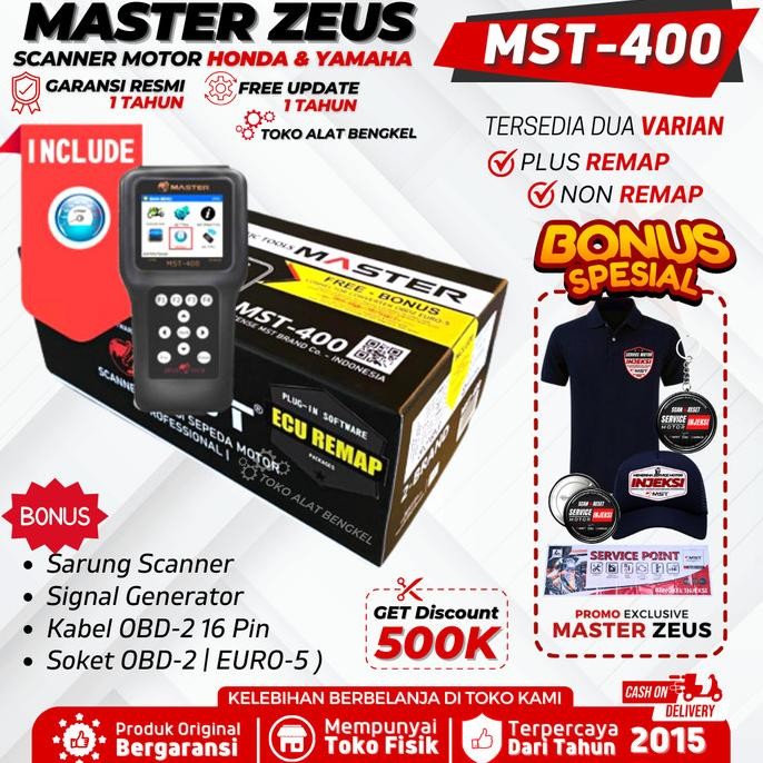 scanner motor injeksi honda & yamaha master zeus mst 400 berkualitas