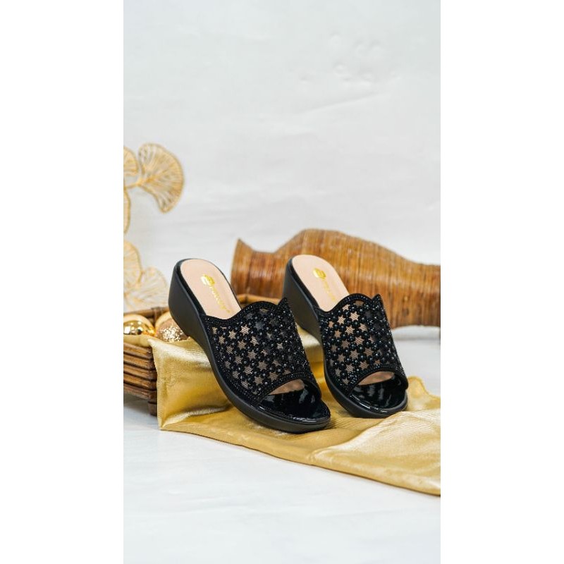 SANDAL WEDGES WANITA/SANDAL WANITA PESTA POLLUX DQ8233