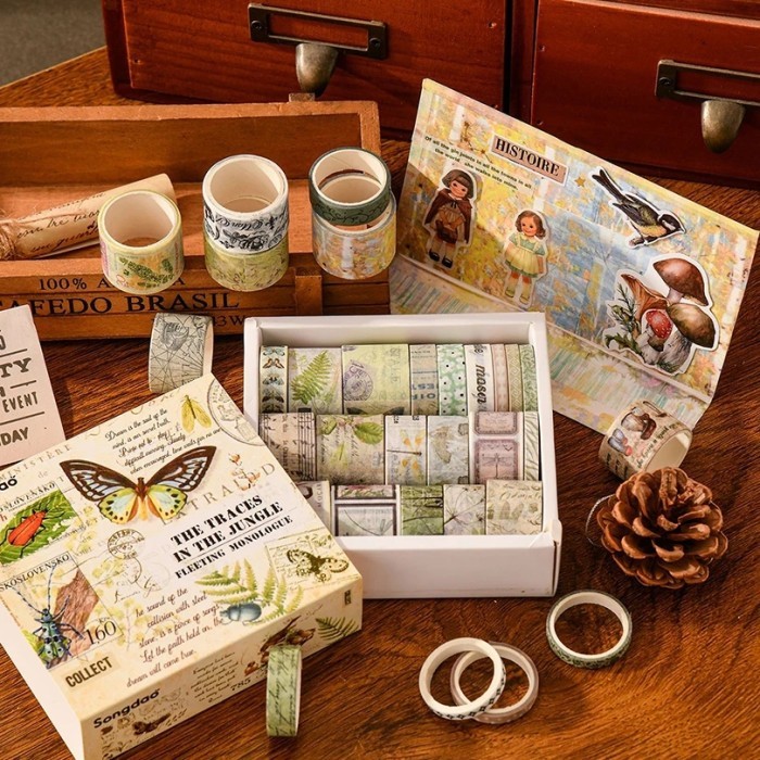 

HOT SALE! ic] 20 roll masking washi tape classic aesthetic vintage diy dekorasi