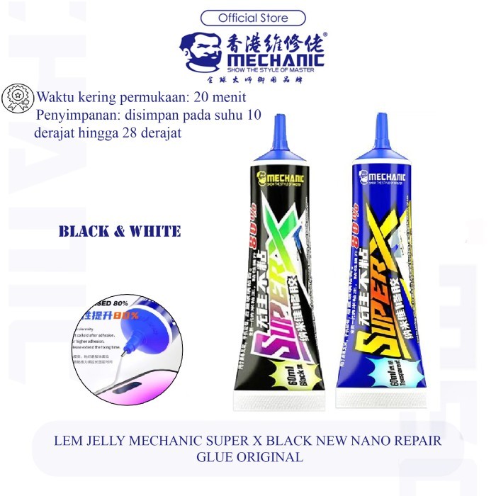 

TERBARU! Mechanic Lem Jelly SUPER X Black Bening New Nano Repair Glue Original