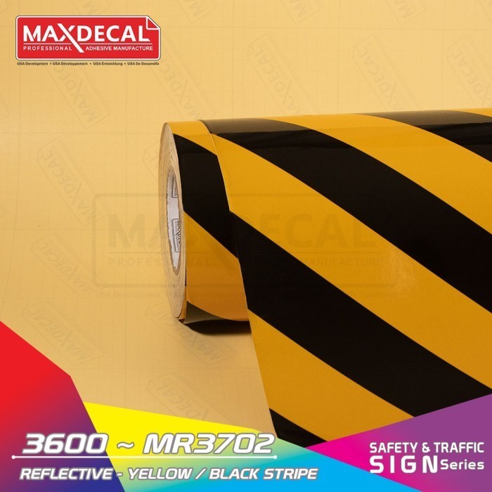 

TERLARIS! [5cm] MAXDECAL Yellow Black Zebra Hitam Kuning ROLL Reflective Police