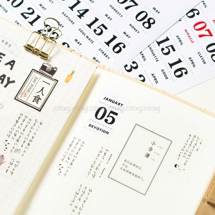 

TERLARIS! Vintage Calendar Paper Sticker (12 sheets)