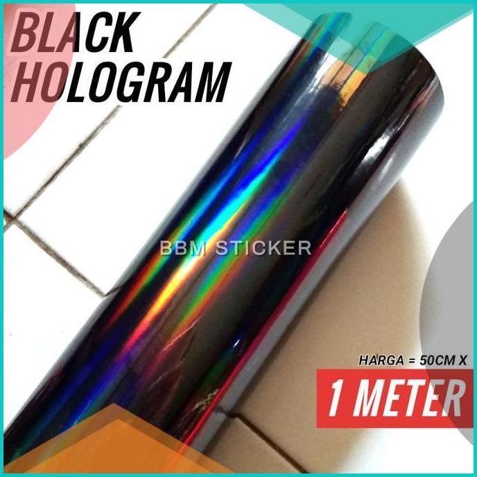 Skotlet Hitam Hologram Pelangi Black Glossy Stiker Motor 07D35Z4 ready
