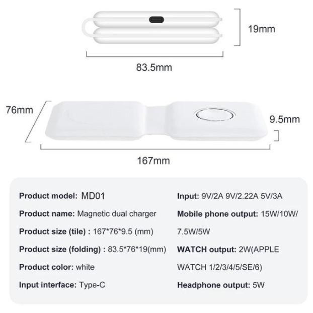 Charging Dock 2 In 1 Charger For Iphone Apple Watch Iwo Docking Stand