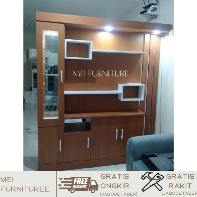 Partisi Ruangan 2 Sisi Coklat 200X200 - Penyekat Ruang