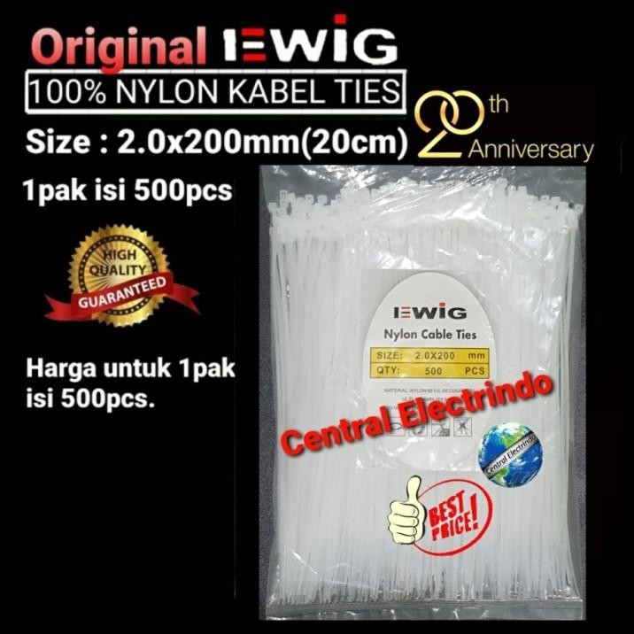 

DISKON EWIG KABEL TIES 2.0X200MM(20CM) 1PAK 500PCS. - PUTIH !!!!!!