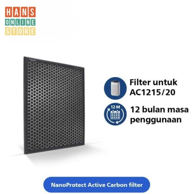 Philips FY1413/30 Filter Udara HEPA Karbon Hitam untuk Purifier AC1215