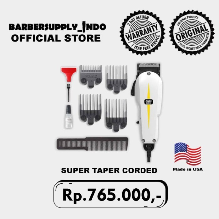 Wahl Super Taper ORIGINAL USA Alat Cukur Super Taper Lengkap