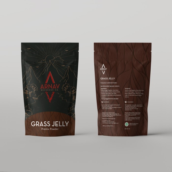 

Grass Jelly Premix Powder Arnav 1 Kg - Bubuk Premix Cincau Premium