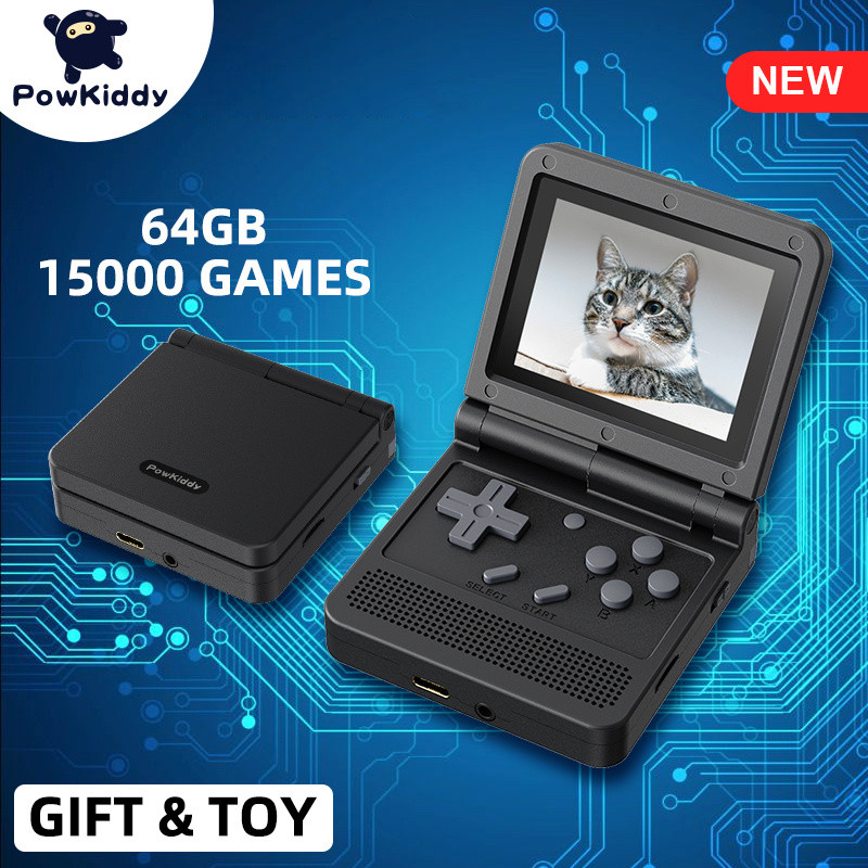 Powkiddy New V90 Black Retro Video Game Conso 3-inch