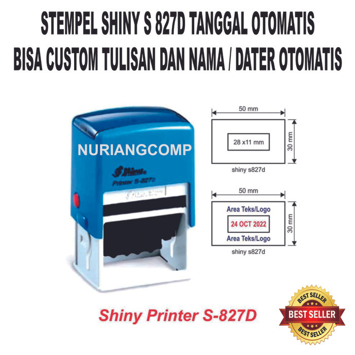 

Stempel shiny S 827D Tanggal otomatis Custom Text / Dater Otomatis